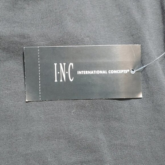 NWT I.N.C INTERNATIONAL CONCEPT Black scoop neck puff sleeve top - Picture 13 of 15